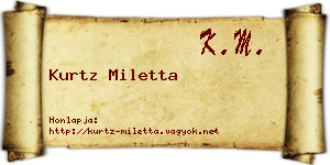 Kurtz Miletta névjegykártya
